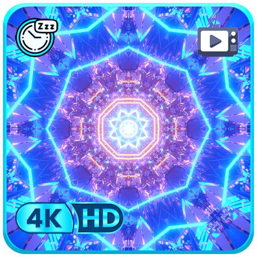 万華鏡の夢スクリーンセーバー - リラックス音楽、スリープタイマーカウントダウン＆サウンドオンリーモードと催眠抽象AIループ